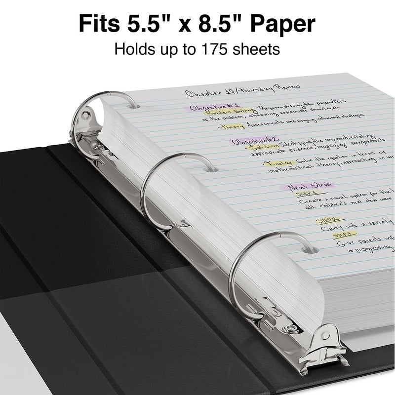 Staples 580917 1-Inch Standard 5-1/2-Inch X 8-1/2-Inch Mini View Binder with Round Rings Black - Image 4